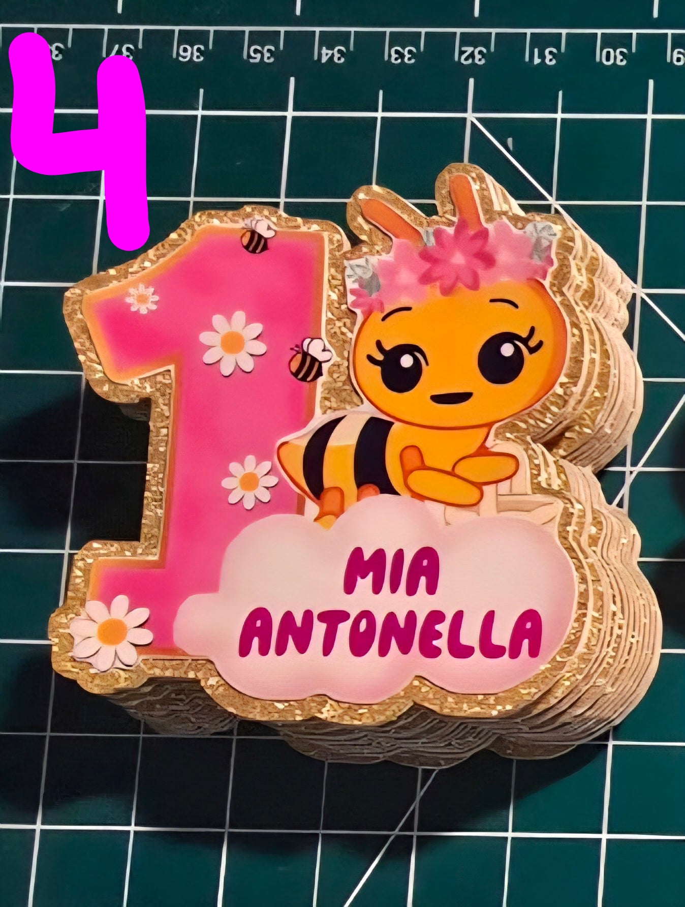 Cupcake Toppers Abejita Chiquitita | Set de 12