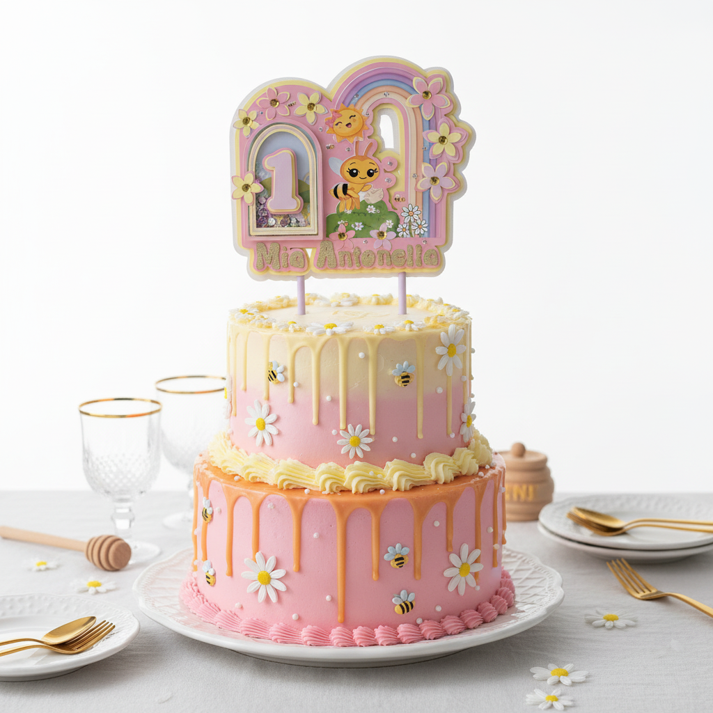 Cake Topper Abejita Chiquitita en pastel