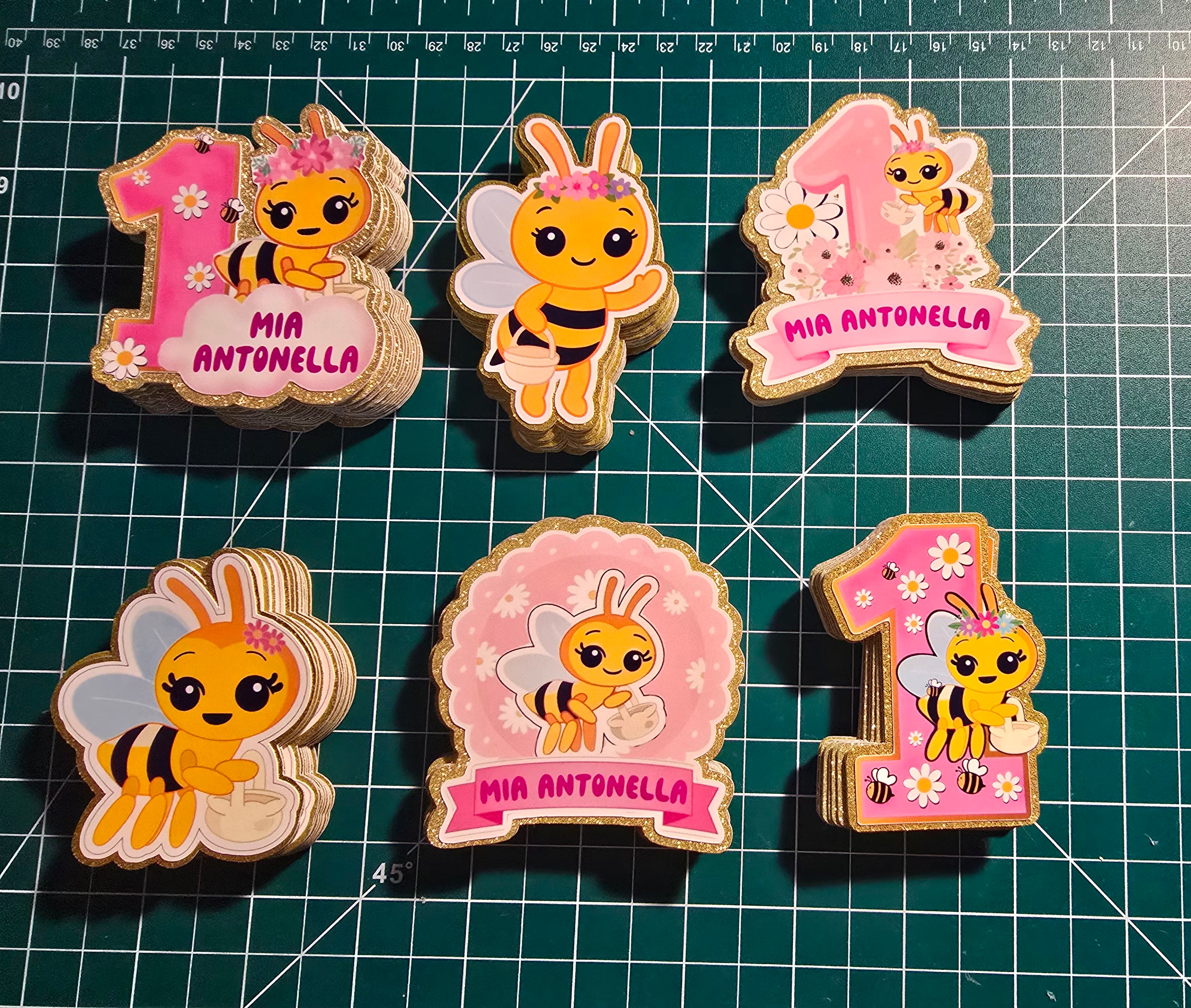 Cupcake Toppers Abejita Chiquitita | Set de 12