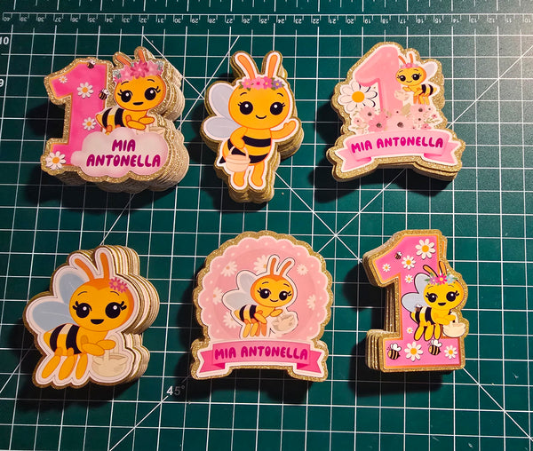 Cupcake Toppers Abejita Chiquitita | Set de 12