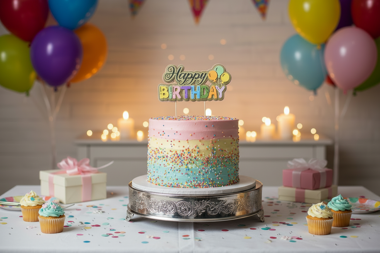 Small Birthday Cake with Topper